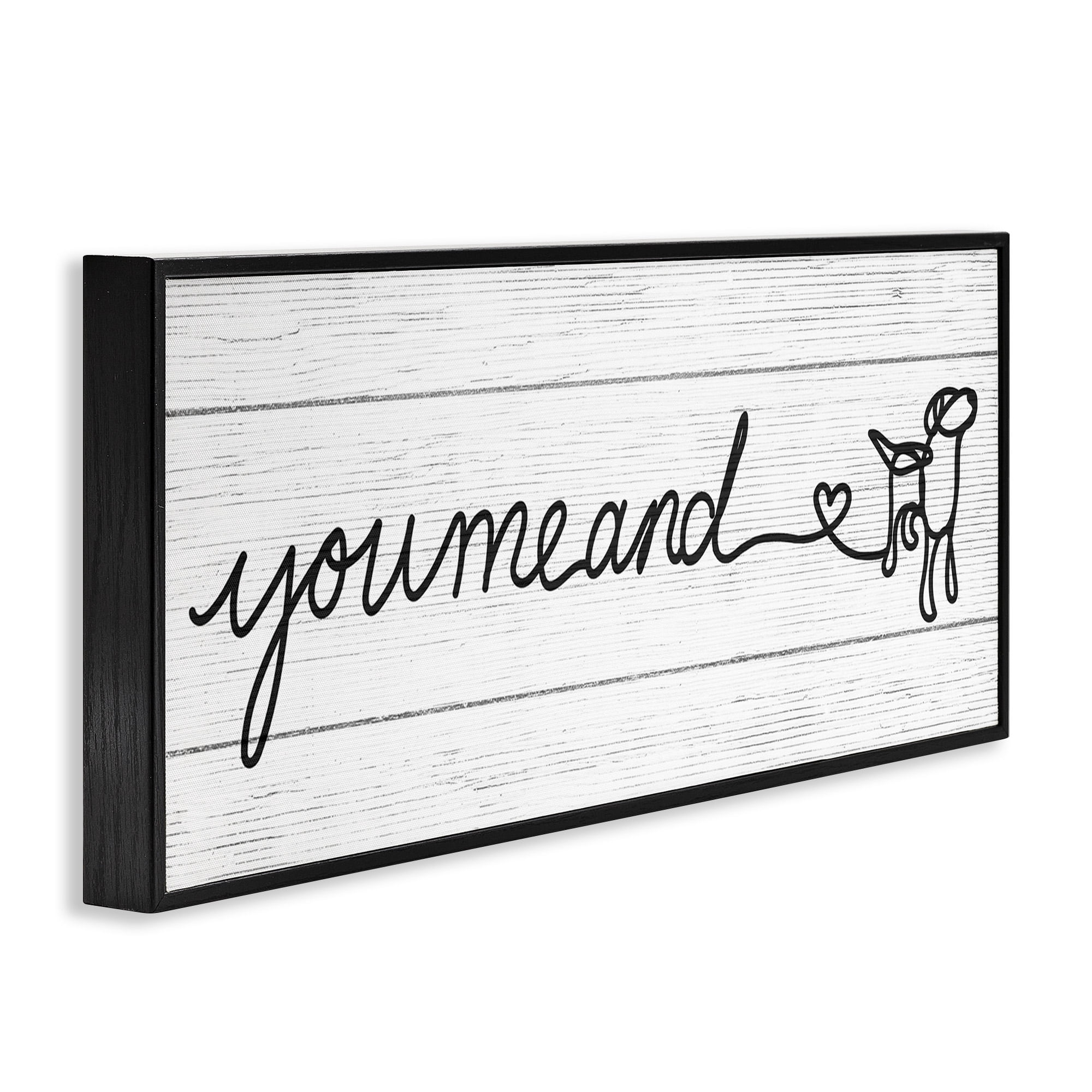 Stupell Industries Country You Me & Dog Typography Painting Black Framed Art Print Wall Art, 30 x 13