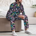thumbnail image 7 of Pofeuu Happy Kitten Faces Print Men's Long Sleeve Pajama Set Pijamas Para Hombres Pijamas Para Hombres Mens Pajamas Set-Large, 7 of 7