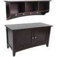 thumbnail image 3 of Alaterre Shaker Cottage Storage Bench/Coat Hook with Storage, Espresso, 3 of 9