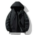thumbnail image 2 of LpwkSSA Men's Winter Puffer Coat Recycled Warm Winter Padded Jacket Leisure Windproof Mid length Winter Snow Jacket with Hood Black M, 2 of 9