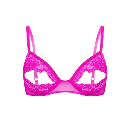 YiZYiF Womens Wire-free Unlined Bra Floral Lace Bralette Bra Tops Underwear