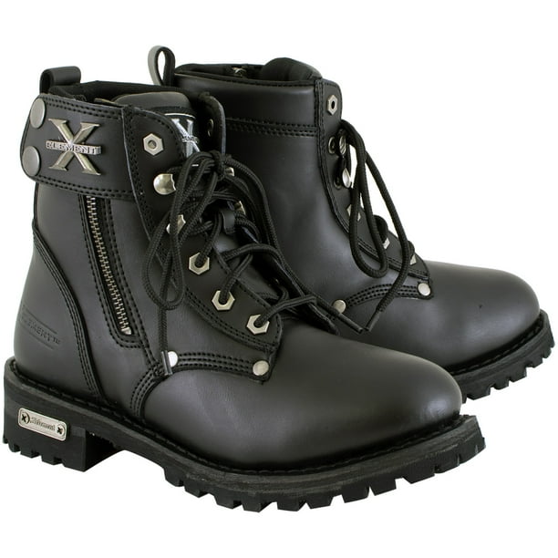 zipper biker boots