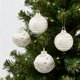 thumbnail image 5 of Hilo de seda navideño 6 piezas de adornos con lentejuelas de 8 cm con ganchos y cordones para bodas navideñas, fiestas y DIY de coronas navideñas para colgar, 5 of 7