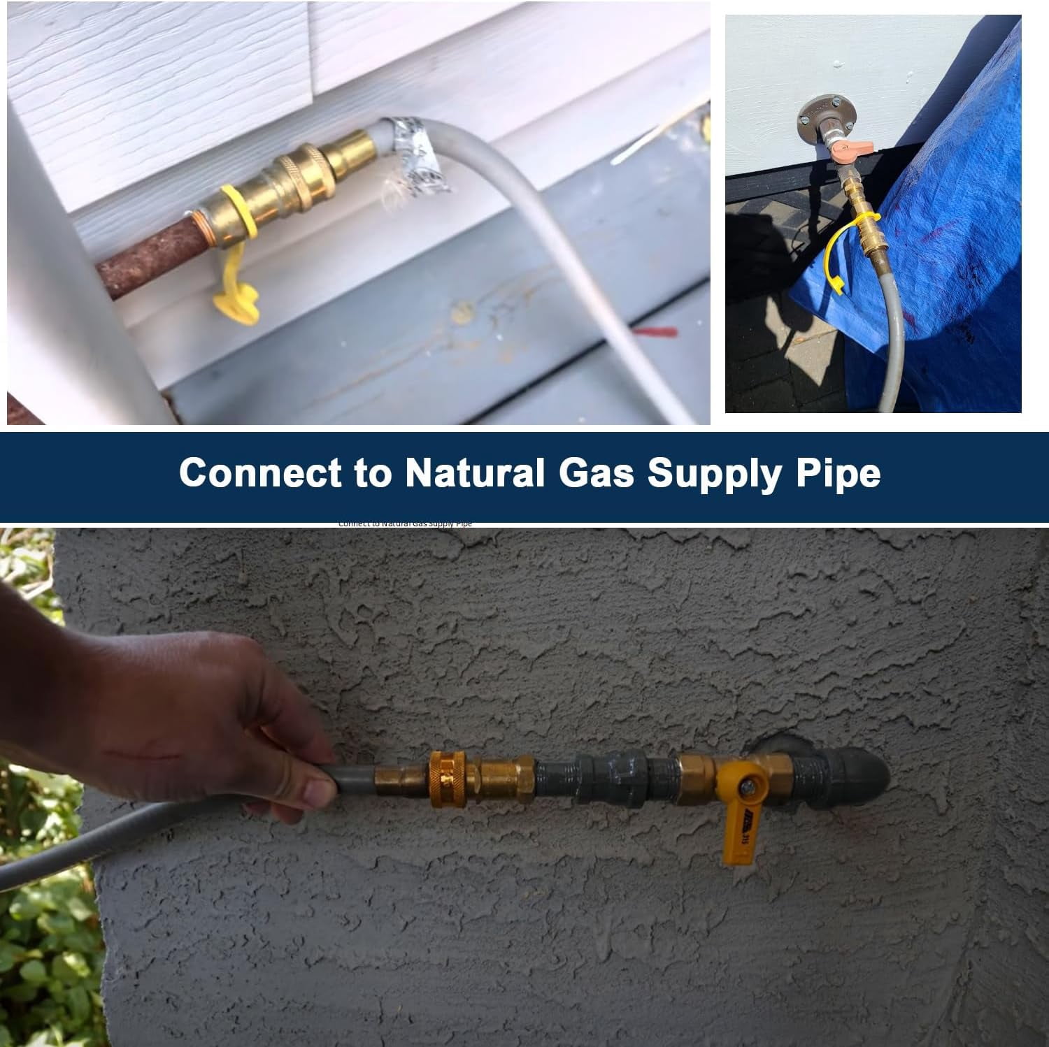 3/8" ID Natural Gas Hose,24FT Natural Gas Quick Connect Hose For Generator, Patio Heater, Grill Griddle, And Outdoor Ng/Lp Propane Appliance