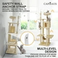 thumbnail image 4 of CAPHAUS Tall Cat Tree for Indoor Cats, Modern Cute 70-Inch Cat Climbing Play Tower with Top Perch for Large Cats Kittens, Multi-Level Cat Activity Tree w Scratching Posts, Hammock, Cat Cave Condo, 4 of 8