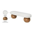 thumbnail image 3 of Pemberly Row Contemporary Rich Cream Finish Boucle Fabric Bench, 3 of 9