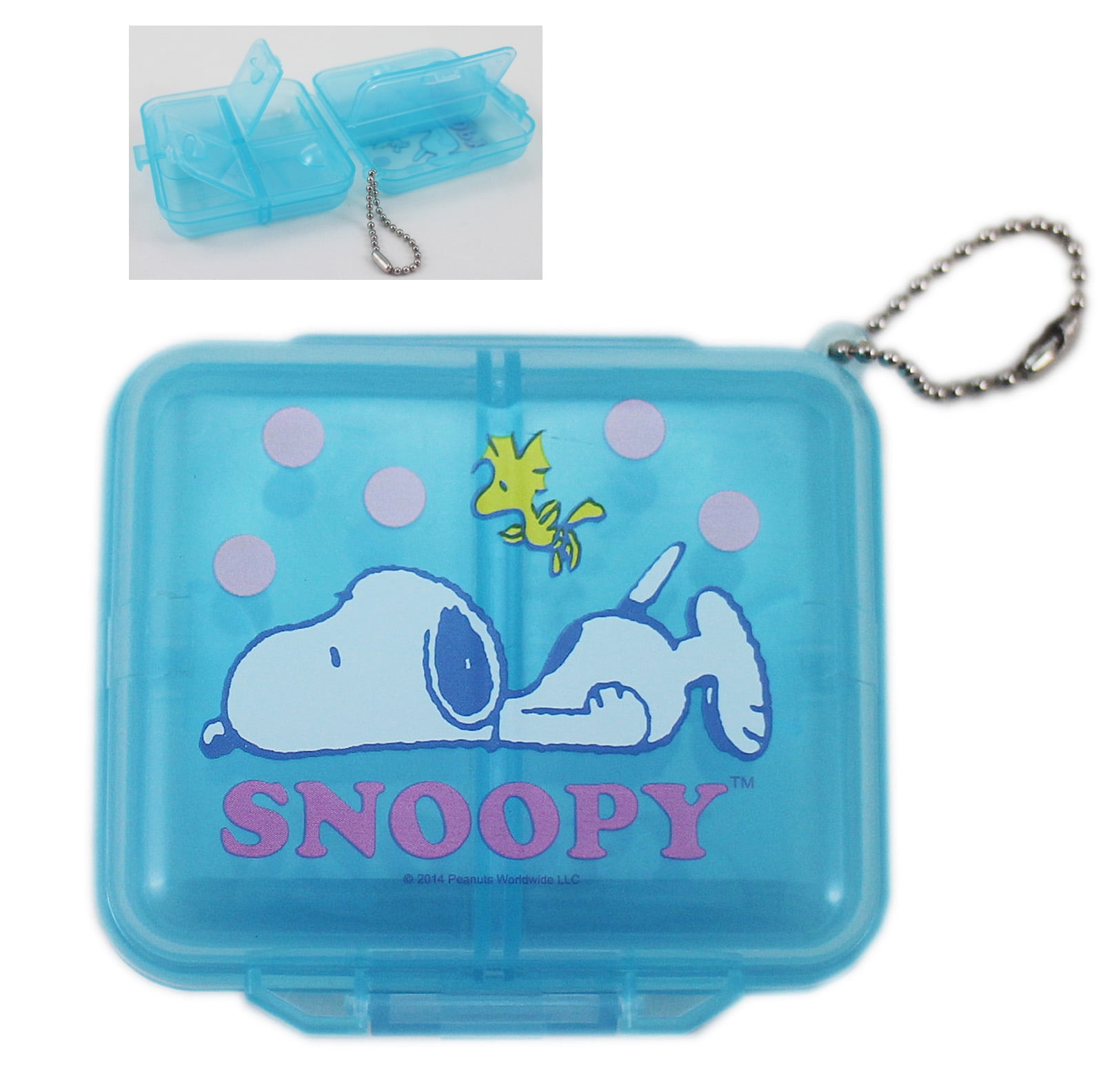 Peanuts Snoopy and Woodstock Blue Colored Pill Box
