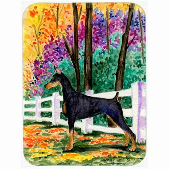 Carolines Treasures SS8428LCB Doberman Glass Cutting Board Large, 12H x 16W, multicolor