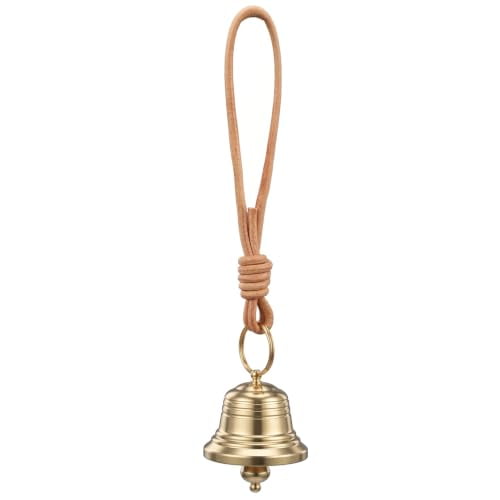 Small Brass Hanging Bell with Rope, Vintage Doorbell for Door Knob, Decorative Bell for Home, Garden & Christmas