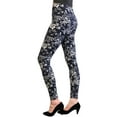 thumbnail image 2 of Wrapables® Women’s Ultra-Soft and Stretchy Printed Leggings for Activewear and Workout, Black Roses, 2 of 3