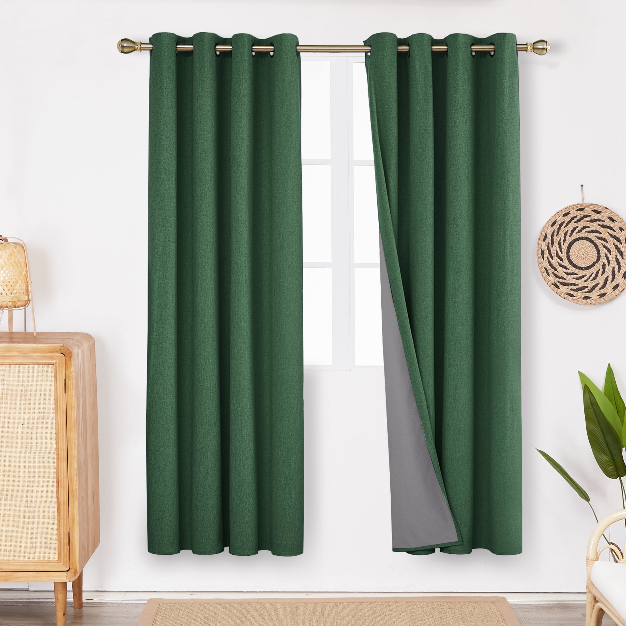 Details about   Window Curtain Linen Solid Curtain Full Shading Drapes Heat Blocking Decoration 
