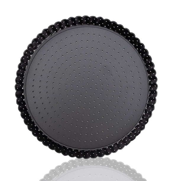 Injueey Molde para hornear con revestimiento antiadherente de acero al carbono perforado para Pizza, bandeja para servir inferior extraíble, herramienta Herramientas y accesorios para hornear L Injueey HA009881-03
