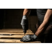 Hyper Tough Performance Grip Gloves, ANSI, Nitrile, Nylon, Spandex, Gray, Medium