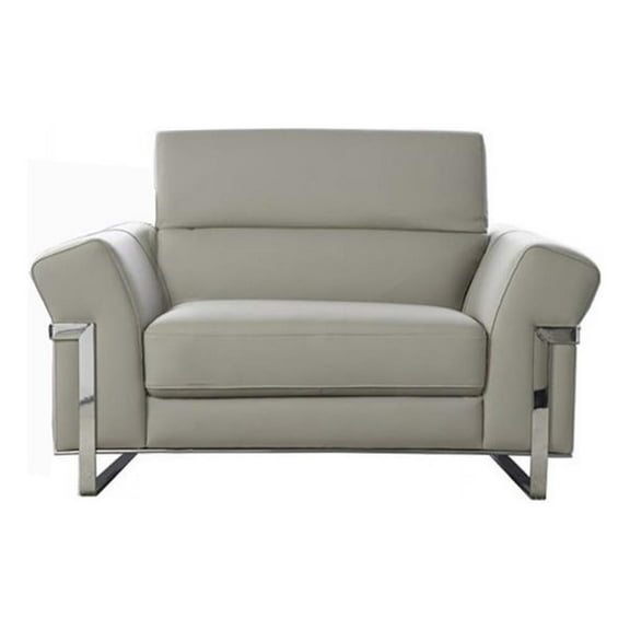 American Eagle EK012-LG-CHR Modern Light Gray Italian Top Grain Leather Chair