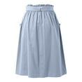 thumbnail image 3 of ASFGIMUJ Women's Casual High Waist Pleated A Line Midi Skirt With Pocket, 3 of 4