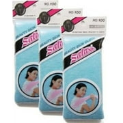 Nylon Japanese Beauty Skin Bath Wash Cloth/towel (3) Blue, 3 Pack of Salux #100 (Blue) By SALUX