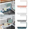 thumbnail image 1 of Escurridor telescópico para fregadero de cocina, cesta de almacenamiento, bolsa para grifo, soporte ajustable, soporte para fregadero de baño, accesorio de cocina (gris), 1 of 2