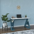 thumbnail image 2 of Ada Home Decor Furniture 3 Tier White Turquoise Dearborn Modern Desk, 2 of 7