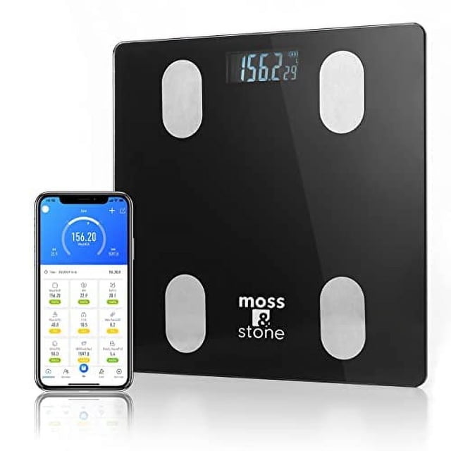Báscula inteligente Moss & Stone para peso corporal, báscula digital para baño, porcentaje de grasa, IMC y masa muscular, analizador preciso de composición corporal, herramienta de medición electrónic