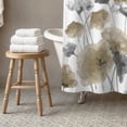 thumbnail image 3 of Creative Products Gray Beige Painted Flowers 71x74 Shower Curtain, 3 of 7