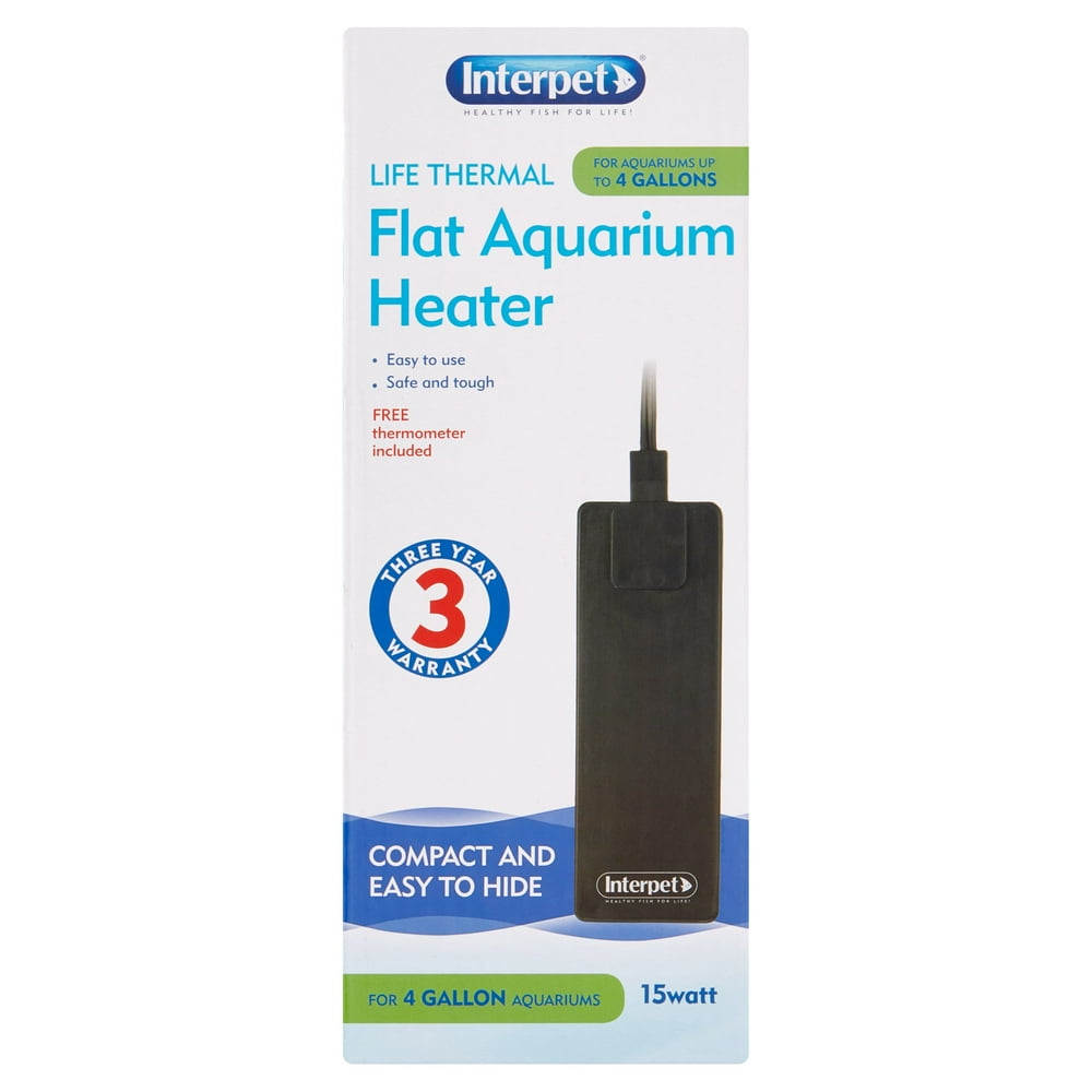 Interpet Heater Flat Life Thermal 15W for up to 4 Gallon Aquariums