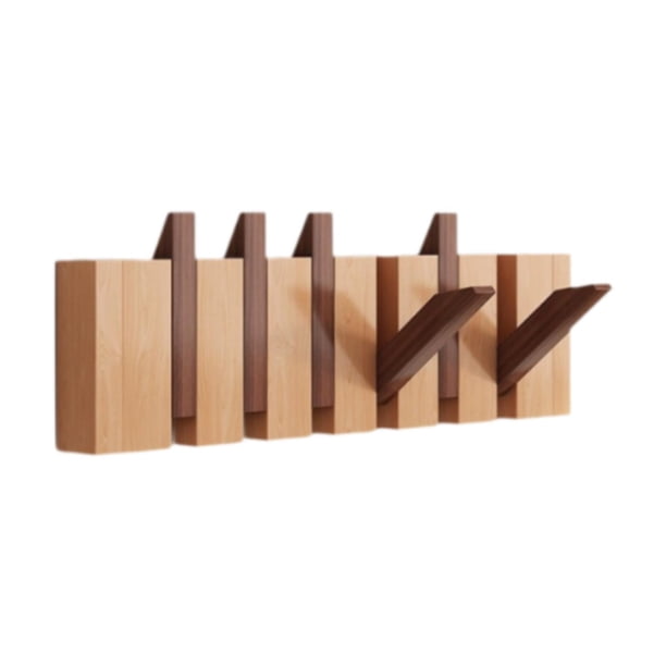Perchero de madera para pared con forma de piano, perchero con gancho para colgar en la pared, único, abatible hacia abajo, moderno para entrada de 6 teclas