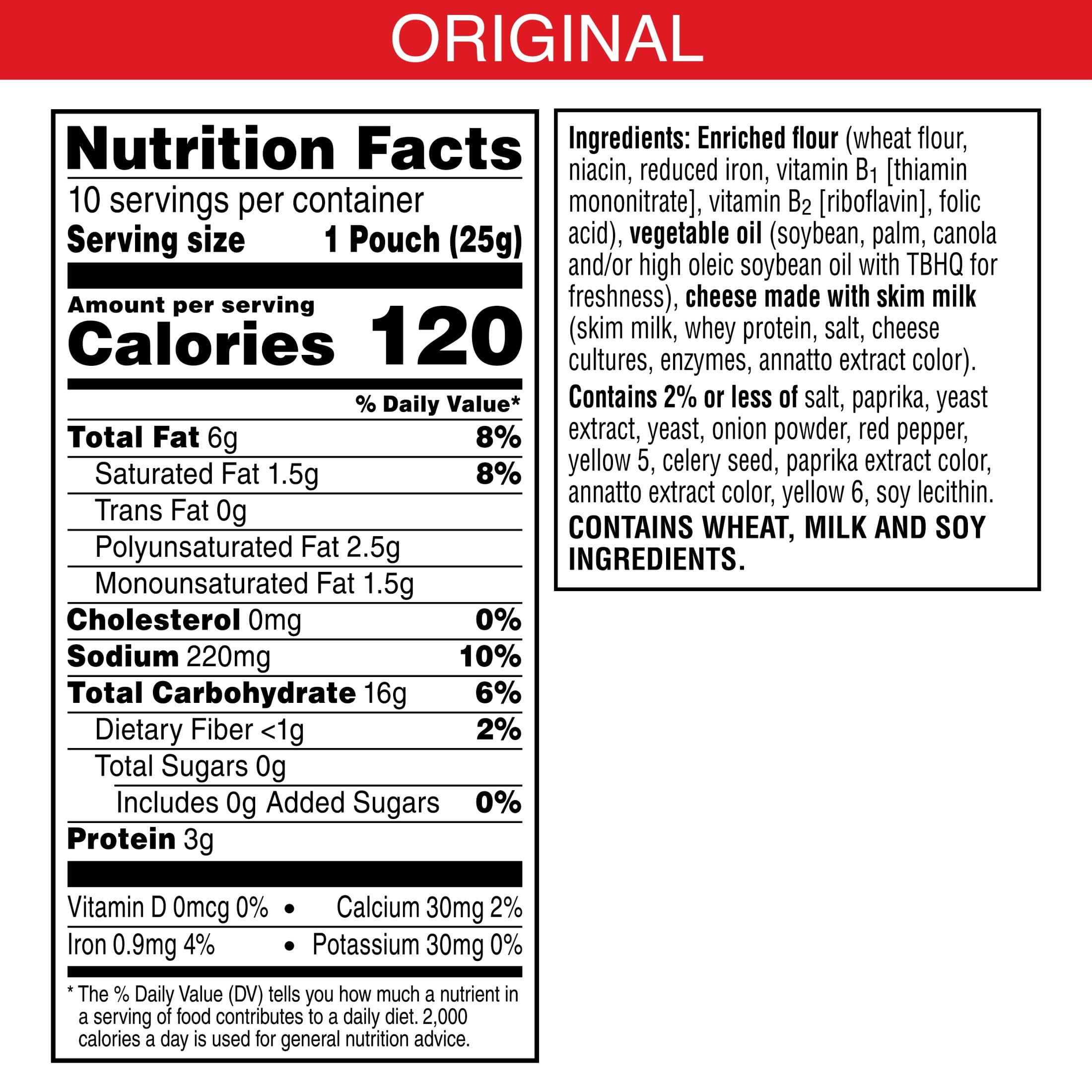 (4 pack) Cheez-It Gripz Original Baked Snack Crackers, Mini Crackers, 10 Count