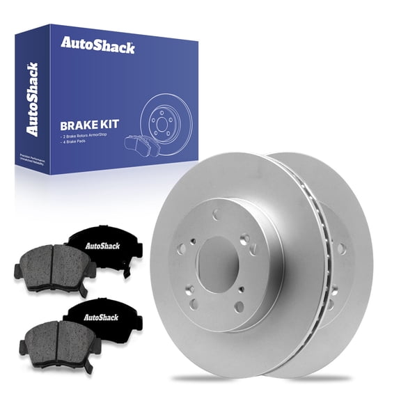 AutoShack 10.3" (261.7 mm) Front Vented Brake Rotors Coated   Premium Ceramic Brake Pads | Replacement for 2012-2015 Honda Civic 2015 Acura ILX | 6-PC Brake Kit | ArmorStop