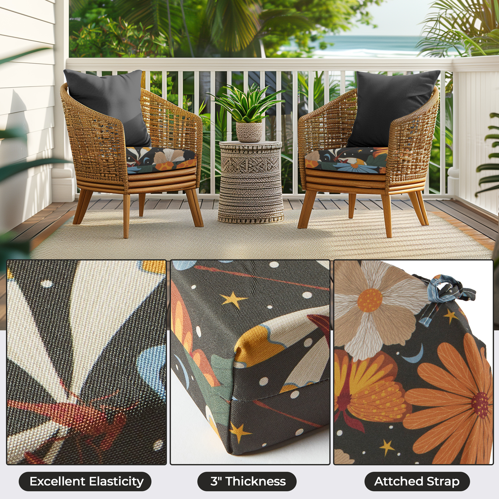 UNIKOME Outdoor Cushions 17x16 Inch, 4-Pack photo 8
