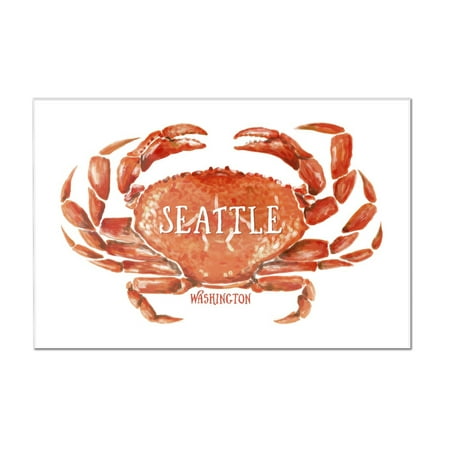 Seattle, Washington - Dungeness Crab - Watercolor - Lantern Press Artwork (12x8 Acrylic Wall Art Gallery