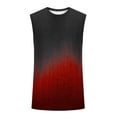 thumbnail image 4 of Gamivast Mens Undershirts Tank Graphic Printed Gradient Beach Shirts Crew Neck Muscle Fit Summer Shirts Breathable Athletic Running Gym, 4 of 5