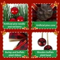 thumbnail image 3 of 4Pcs/6Pcs Christmas Burlap Plaid Bow with Pine Cones Pine Needles- Large Christmas Decoration Buffalo Plaid Bow- Christmas Wreath Bow Buffalo Check Bow Ornament for Christmas Tree Crafts DIY Decor, 3 of 7