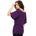thumbnail image 4 of Made by Johnny Women's Boat Neck Short Sleeve Dolman Drape Top XXXL DARK_PURPLE, 4 of 7