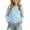Light Blue, variant on fatyb Girls Thermal Tops Ruffle Mock Neck Long Sleeve Shirts Stretch Knit Undershirts Soft Base Layer Tee