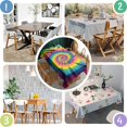 thumbnail image 5 of Colorful Rainbow Tie Dye Spiral Pattern Rectangle Tablecloth 60"x120",Waterproof Polyester Rectangle Table Cloth, Wipeable Spillproof Polyester Tablecloth for Dining, Camping, Indoor and Outdoor, 5 of 6