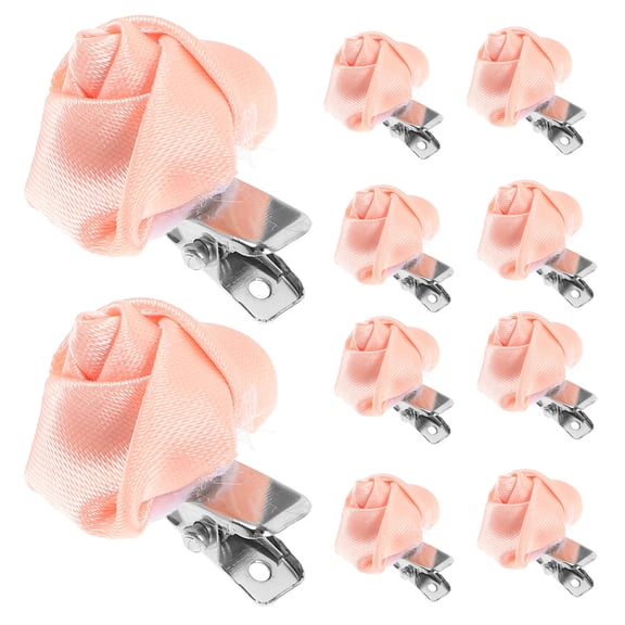 Niceauty Floral Hair Clips Hairpin Rose Shape Pink Hair Accessories Women Birthdays 10pcs