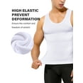 thumbnail image 6 of 2 Pack Mens Compression Shirt Slimming Body Shaper Gynecomastia Tummy Control Workout Tank Top Undershirt, 6 of 8