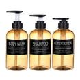 thumbnail image 1 of Advancent Dispensador de jabón espumoso de 3 piezas, loción, bomba de champú, botella de 500ml Juegos de accesorios de baño Etiqueta negra amarilla 300 ml, 1 of 1