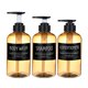 thumbnail image 1 of Advancent Dispensador de jabón espumoso de 3 piezas, loción, bomba de champú, botella de 500ml Juegos de accesorios de baño Etiqueta negra amarilla 300 ml, 1 of 1