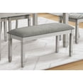 thumbnail image 3 of Monarch Specialties Bench, 41" Rectangular, Kitchen, Dining Room, Entryway, Bedroom, Upholstered, Wood, Grey Solid Wood, Grey Fabric, Transitional, 3 of 3