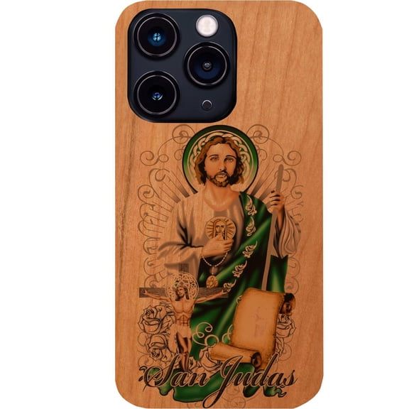 San Judas 2 - UV Color Printed Phone Case for iPhone 15 Pro, Color: Cherry