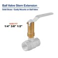thumbnail image 2 of Midline Valve VGZ3U Ball Valve Stem Extension for 1/4 in. Ball Valves, for Water Shutoff in Hard to Reach Applications, Brass, 2 of 2