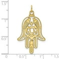 thumbnail image 3 of Finest Gold 14K Polished & Textured Solid Hamsa Pendant, 3 of 4