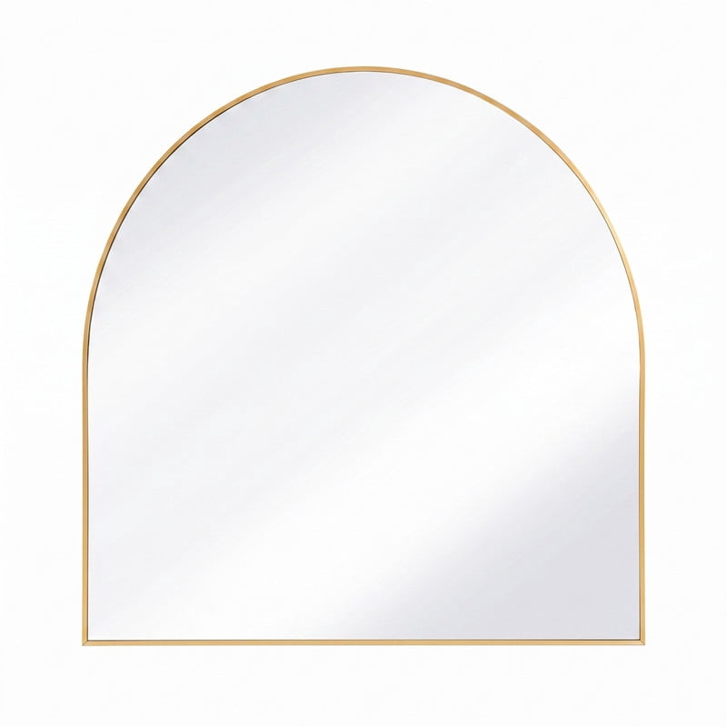 Easy4Home 28"x26"Arched Bathroom Mirror Decor Vanity Mirror Wall Mounted,Gold