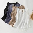 thumbnail image 4 of Tank Top for Women Linen, 2026 Summer Casual Comfy Loose Lightweight Sleeveless Shirts, Grey XL, 4 of 8