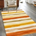 thumbnail image 5 of Orange Yellow Stripe Area Rug 4x6 Washable Rug Non Slip Fall Farmhouse Modern Abstract Large Area Rug Indoor Floor Carpet for Entryway Bedroom Kitchen Living Room Home Office Dining Room Nursery, 5 of 9