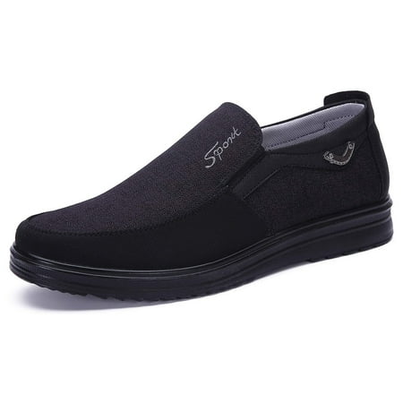 Men s Loafers Casual Slip On Dress Shoes Walking Leather Soft Boat Driving Lightweight Breathable Large Size Black(13 M US