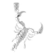 18K White Gold Scorpion Pendant - 37 mm