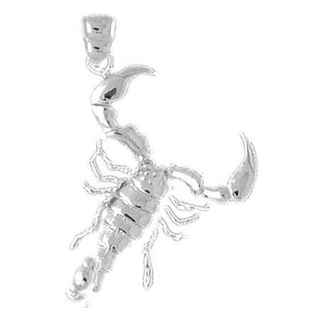 18K White Gold Scorpion Pendant - 37 mm