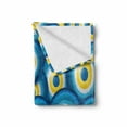 thumbnail image 2 of Evil Eye Soft Flannel Fleece Throw Blanket, Overlapping Evil Eye Cultural Ethnicity Turkish Positive Lucky Sign, Cozy Plush for Indoor and Outdoor Use, 70" x 90", Blue White Yellow, by Ambesonne, 2 of 6